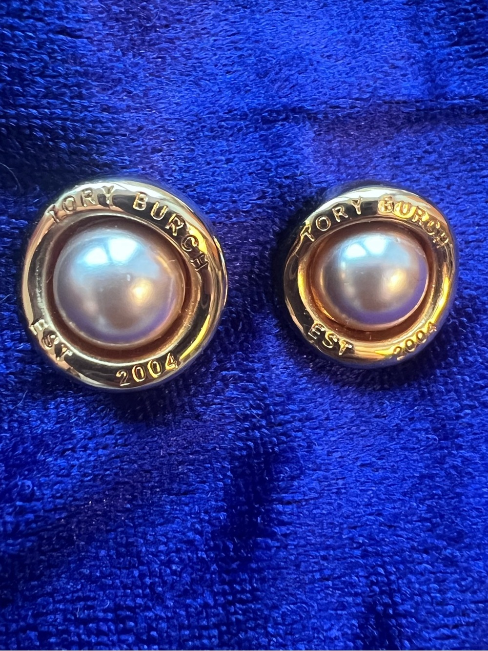 Tory Burch Gold-Tone Pearl Button Earrings